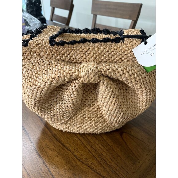 NEW Kate Spade x Target straw raffia tote bag with bow NWT - Picture 2 of 5